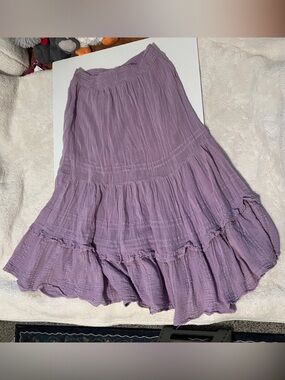 Urban Outfitters Ruffled A Line Skirt Lavender Purple Stretchy Cotton